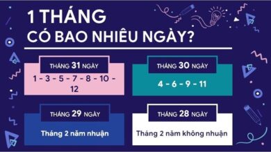 1 tháng có bao nhiêu ngày? Các tính ngày trong tháng cực nhanh