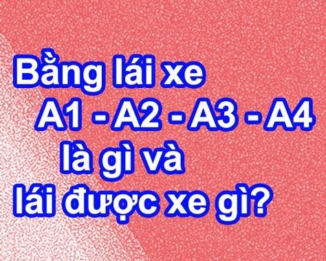 Bằng lái xe A1, A2, A3, A4 là gì? Chạy được những loại xe gì?