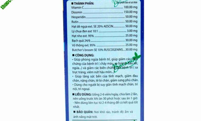 [GIÁ GỐC] Bonivein hỗ trợ trĩ, suy giãn tĩnh mạch hộp 30 viên