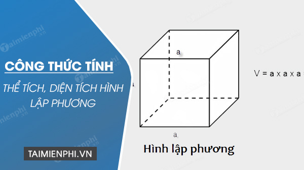 Công thức tính thể tích hình lập phương, diện tích, ví dụ minh họa có