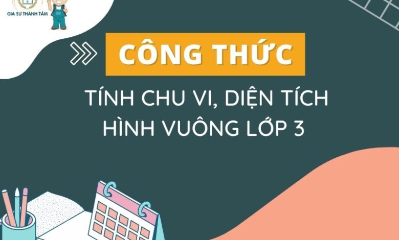 7 Công thức tính chu vi, diện tích hình vuông lớp 3 [chi tiết] nhất! mới