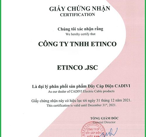 Dây cáp điện Cadivi Bảng giá Cadivi mới nhất 2023 - Etinco