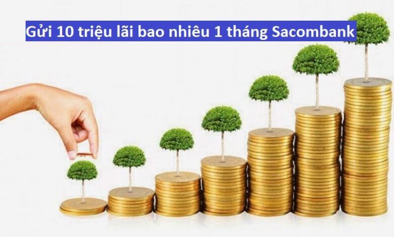 Gửi 10 Triệu Lãi Bao Nhiêu 1 Tháng Sacombank Theo Lãi Suất Mới