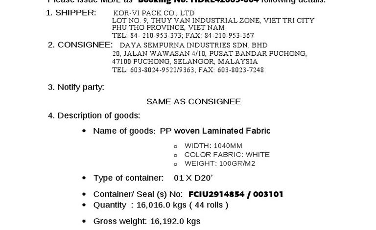 SI (Shipping Instruction) trong xuất nhập khẩu là gì?