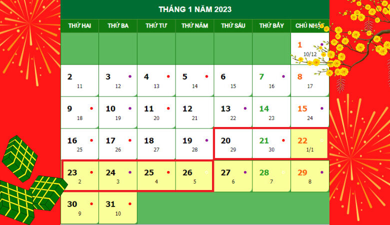 Mùng 1 Tết Quý Mão 2023 là ngày mấy dương lịch? - Bách hóa XANH