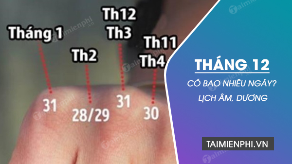 Tháng 12 có bao nhiêu ngày - Lịch âm Dương tháng 12 năm 2022