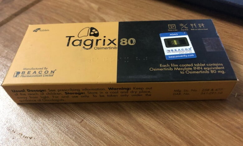 Thuốc Tagrix 80mg Osimertinib trị ung thư phổi thế hệ 3 giá bao