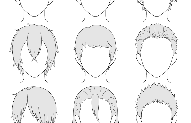 Cách vẽ tóc nam Anime từng bước - Tô Màu