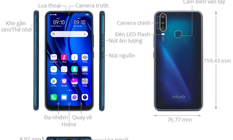 Điện thoại Vivo U10 4GB/64GB Xanh Dương - Hàng chính hãng